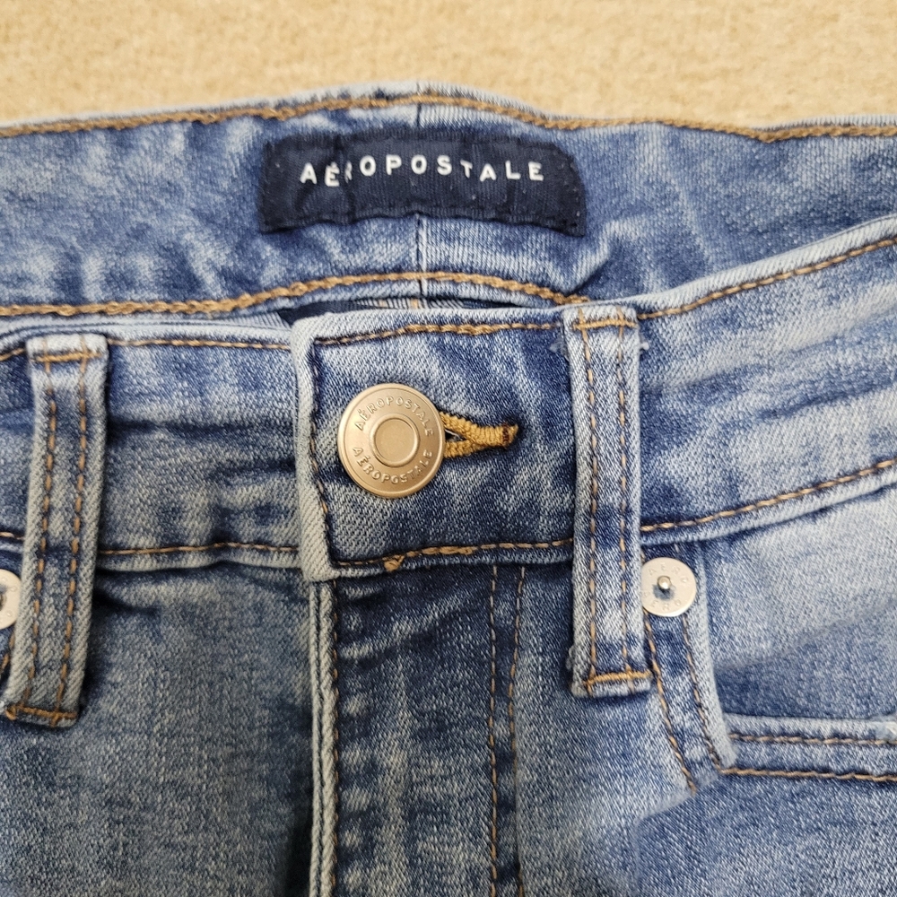 Aeropostale Aero Super High Rise Skinny Jeans Women’s Size 4‎ Distressed Stretch - Picture 3 of 10